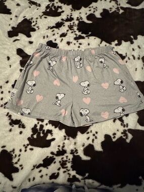 munki munki Gray Snoopy Heart Sleep Shorts
